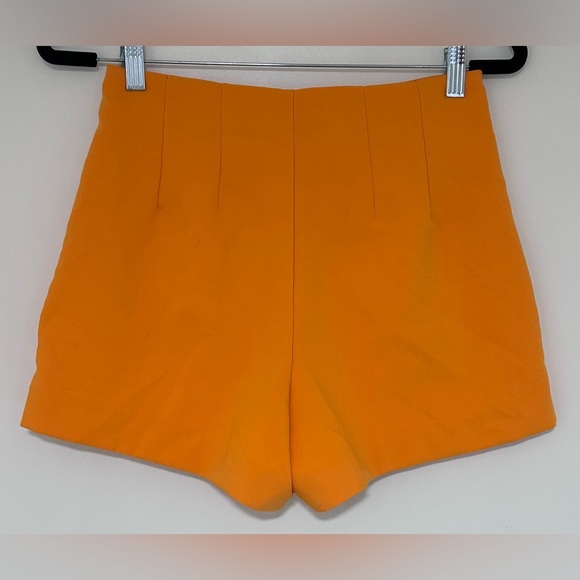 A New Day Orange Pleated High Rise Trouser Shorts Size 4 - Picture 2 of 6